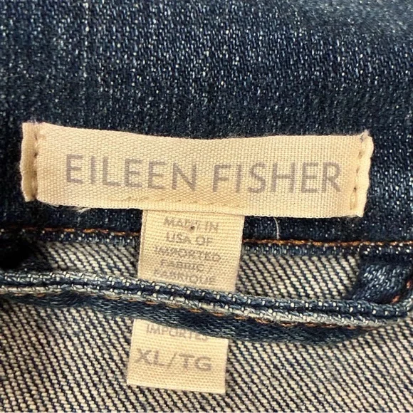 💙 Eileen Fisher Organic Cotton Stretch Denim Jacket – Size XL 💙 - Picture 7 of 9